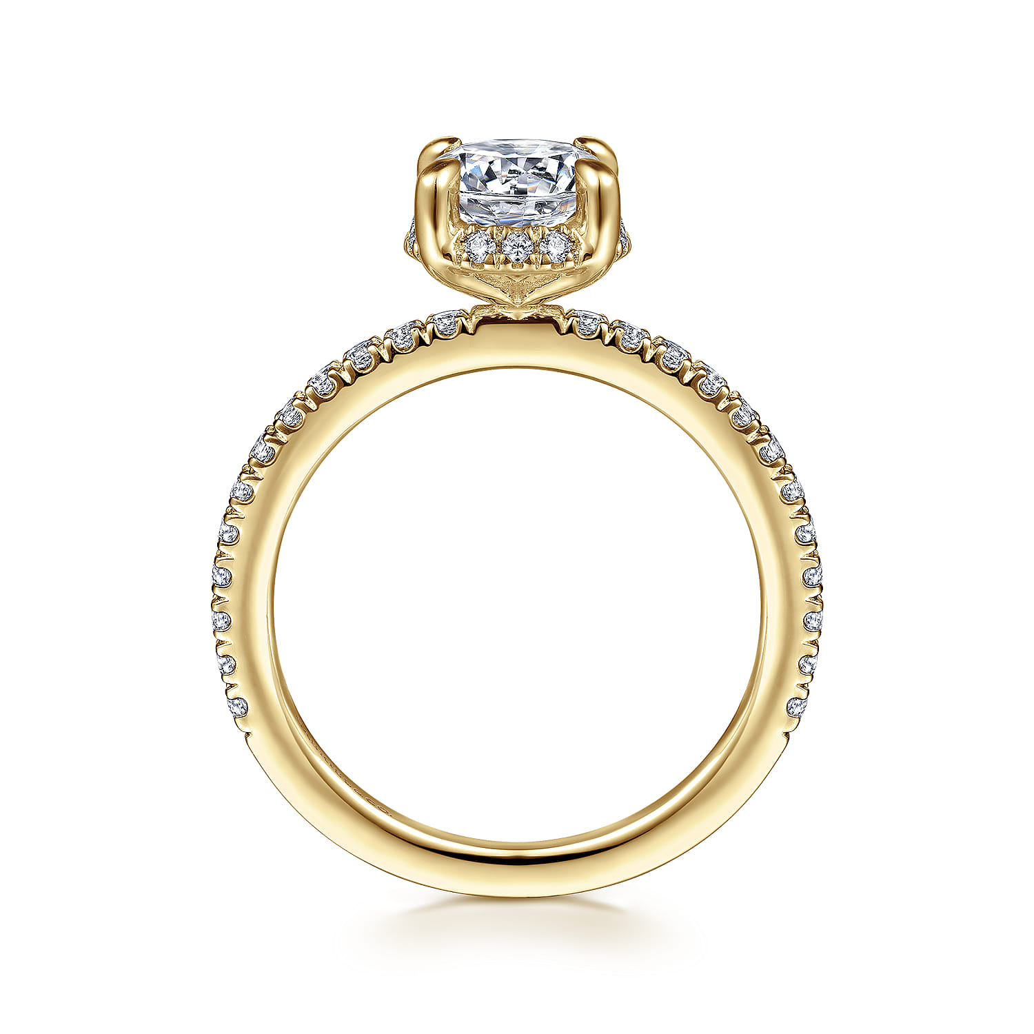 Hart - 14K Yellow Gold Hidden Halo Round Diamond Engagement Ring - 0.25 ct - Shot 2