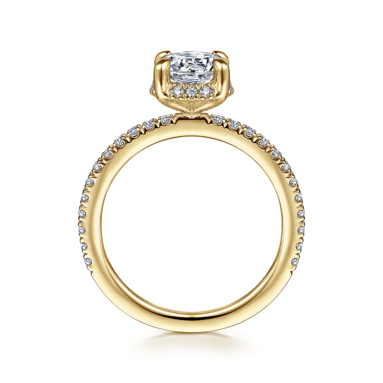 Hart - 14K Yellow Gold Hidden Halo Round Diamond Engagement Ring - 0.25 ct - Shot 2