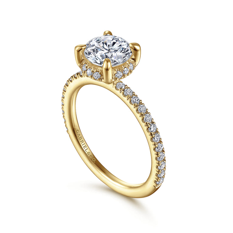 Hart - 14K Yellow Gold Hidden Halo Round Diamond Engagement Ring - 0.25 ct - Shot 3
