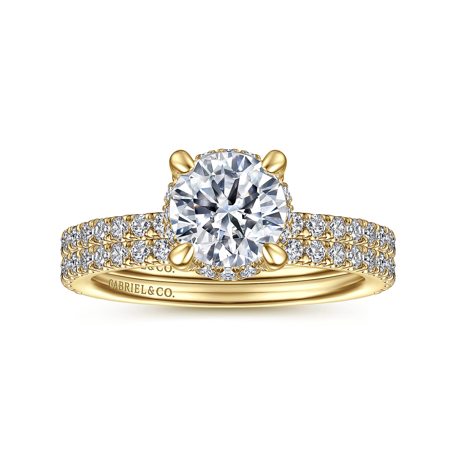 Hart - 14K Yellow Gold Hidden Halo Round Diamond Engagement Ring - 0.25 ct - Shot 4