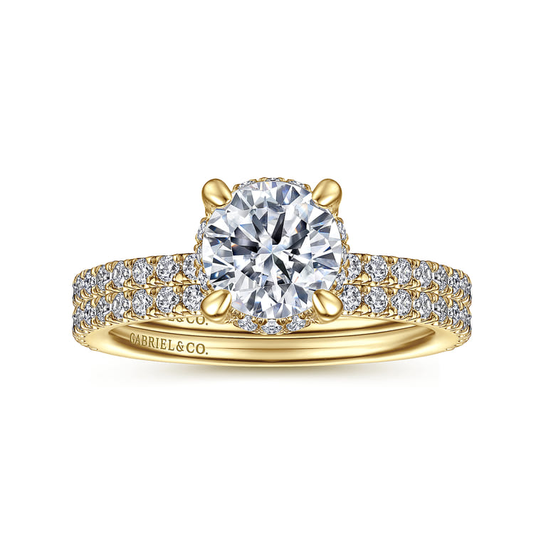 Hart - 14K Yellow Gold Hidden Halo Round Diamond Engagement Ring - 0.25 ct - Shot 4