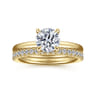 Evelynn - 14K Yellow Gold Round Solitaire Diamond Engagement Ring - 0.04 ct