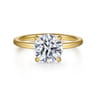 Cari - 14K Yellow Gold Hidden Halo Round Diamond Engagement Ring - 0.07 ct