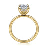 Cari - 14K Yellow Gold Hidden Halo Round Diamond Engagement Ring - 0.07 ct