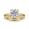 Cari - 14K Yellow Gold Hidden Halo Round Diamond Engagement Ring - 0.07 ct
