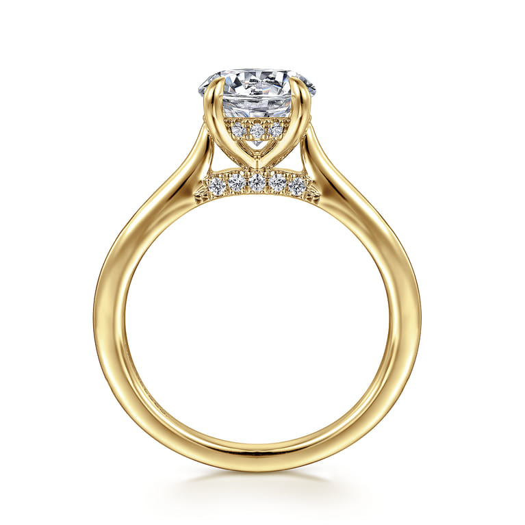 Ericka - 14K Yellow Gold Round Diamond Engagement Ring - 0.12 ct - Shot 2
