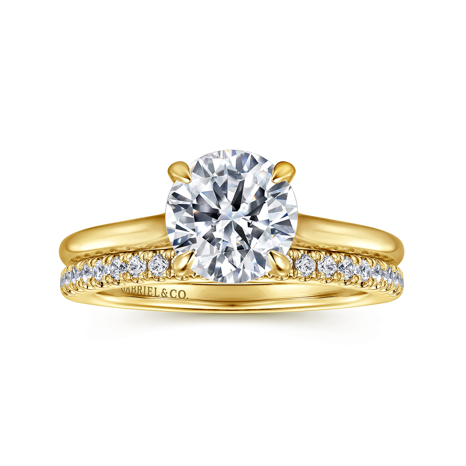 Ericka - 14K Yellow Gold Round Diamond Engagement Ring - 0.12 ct - Shot 4