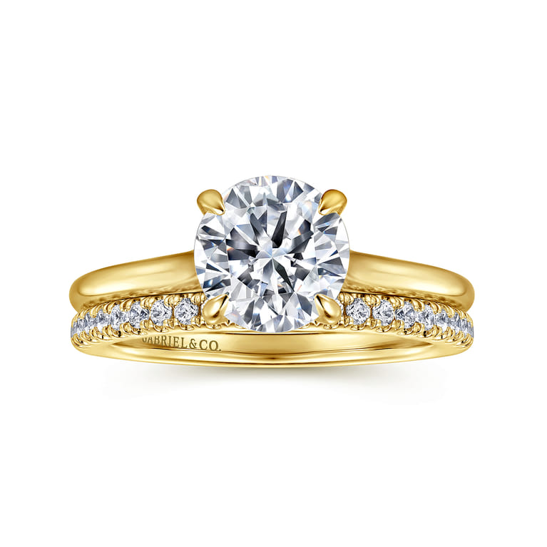 Ericka - 14K Yellow Gold Round Diamond Engagement Ring - 0.12 ct - Shot 4