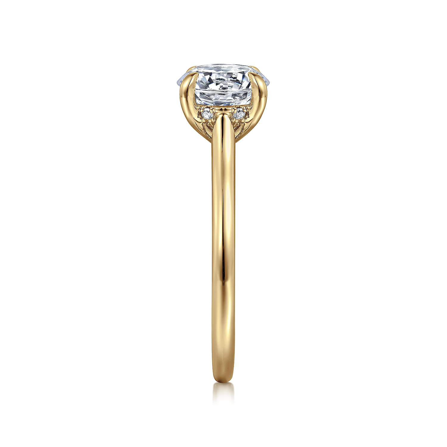 Ericka - 14K Yellow Gold Round Diamond Engagement Ring - 0.12 ct - Shot 5
