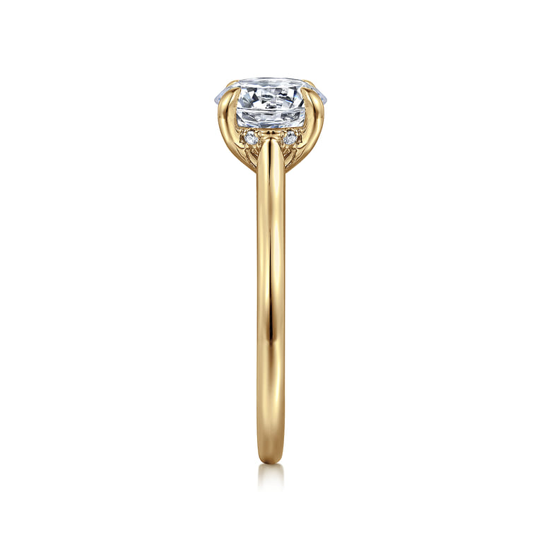 Ericka - 14K Yellow Gold Round Diamond Engagement Ring - 0.12 ct - Shot 5
