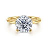 Azucena - 14K Yellow Gold Round Solitaire Diamond Engagement Ring - 0.06 ct