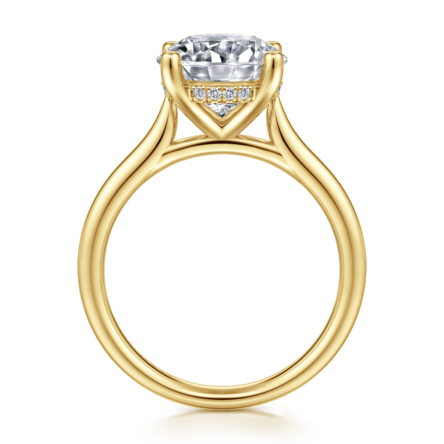 Azucena - 14K Yellow Gold Round Solitaire Diamond Engagement Ring - 0.06 ct - Shot 2
