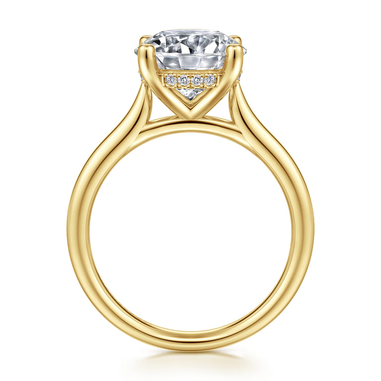 Azucena - 14K Yellow Gold Round Solitaire Diamond Engagement Ring - 0.06 ct - Shot 2