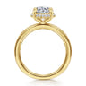 Bonnie - 14K Yellow Gold Round Hidden Halo Diamond Engagement Ring - 0.1 ct