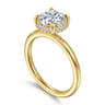 Bonnie - 14K Yellow Gold Round Hidden Halo Diamond Engagement Ring - 0.1 ct