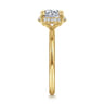Bonnie - 14K Yellow Gold Round Hidden Halo Diamond Engagement Ring - 0.1 ct