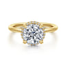 Bonnie - 14K Yellow Gold Round Hidden Halo Diamond Engagement Ring - 0.1 ct