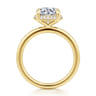 Bonnie - 14K Yellow Gold Round Hidden Halo Diamond Engagement Ring - 0.1 ct