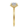 Bonnie - 14K Yellow Gold Round Hidden Halo Diamond Engagement Ring - 0.1 ct