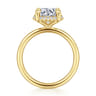 Seattle - 14K Yellow Gold Round Hidden Halo Diamond Engagement Ring - 0.1 ct