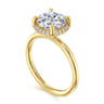 Seattle - 14K Yellow Gold Round Hidden Halo Diamond Engagement Ring - 0.1 ct