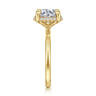 Seattle - 14K Yellow Gold Round Hidden Halo Diamond Engagement Ring - 0.1 ct