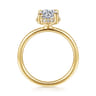 Seattle - 14K Yellow Gold Round Hidden Halo Diamond Engagement Ring - 0.06 ct