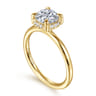 Seattle - 14K Yellow Gold Round Hidden Halo Diamond Engagement Ring - 0.06 ct
