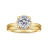 Seattle - 14K Yellow Gold Round Hidden Halo Diamond Engagement Ring - 0.06 ct