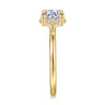 Seattle - 14K Yellow Gold Round Hidden Halo Diamond Engagement Ring - 0.06 ct