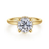 Seattle - 14K Yellow Gold Round Hidden Halo Diamond Engagement Ring - 0.08 ct