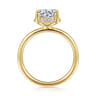 Seattle - 14K Yellow Gold Round Hidden Halo Diamond Engagement Ring - 0.08 ct