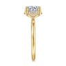 Seattle - 14K Yellow Gold Round Hidden Halo Diamond Engagement Ring - 0.08 ct