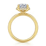 Seattle - 14K Yellow Gold Round Hidden Halo Diamond Engagement Ring - 0.08 ct