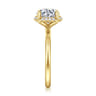 Seattle - 14K Yellow Gold Round Hidden Halo Diamond Engagement Ring - 0.08 ct
