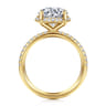 Suede - 14K Yellow Gold Round Hidden Halo Diamond Engagement Ring - 0.3 ct