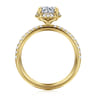 Suede - 14K Yellow Gold Round Hidden Halo Diamond Engagement Ring - 0.25 ct