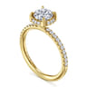 Suede - 14K Yellow Gold Round Hidden Halo Diamond Engagement Ring - 0.25 ct