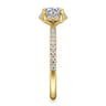 Suede - 14K Yellow Gold Round Hidden Halo Diamond Engagement Ring - 0.25 ct