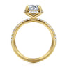 Suede - 14K Yellow Gold Round Hidden Halo Diamond Engagement Ring - 0.3 ct
