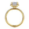 Suede - 14K Yellow Gold Round Hidden Halo Diamond Engagement Ring - 0.3 ct