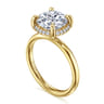Symphony - 14K Yellow Gold Round Hidden Halo Diamond Engagement Ring - 0.1 ct