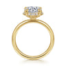 Symphony - 14K Yellow Gold Round Hidden Halo Diamond Engagement Ring - 0.08 ct