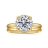 Symphony - 14K Yellow Gold Round Hidden Halo Diamond Engagement Ring - 0.08 ct