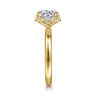 Symphony - 14K Yellow Gold Round Hidden Halo Diamond Engagement Ring - 0.08 ct