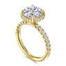 Talisa - 14K Yellow Gold Round Hidden Halo Diamond Engagement Ring - 0.45 ct