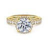 Talisa - 14K Yellow Gold Round Hidden Halo Diamond Engagement Ring - 0.4 ct
