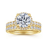 Talisa - 14K Yellow Gold Round Hidden Halo Diamond Engagement Ring - 0.4 ct