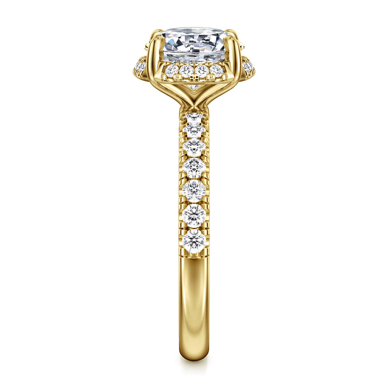 Talisa - 14K Yellow Gold Round Hidden Halo Diamond Engagement Ring - 0.4 ct - Shot 4