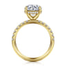 Adela - 14K Yellow Gold Round Hidden Halo Diamond Engagement Ring - 0.4 ct
